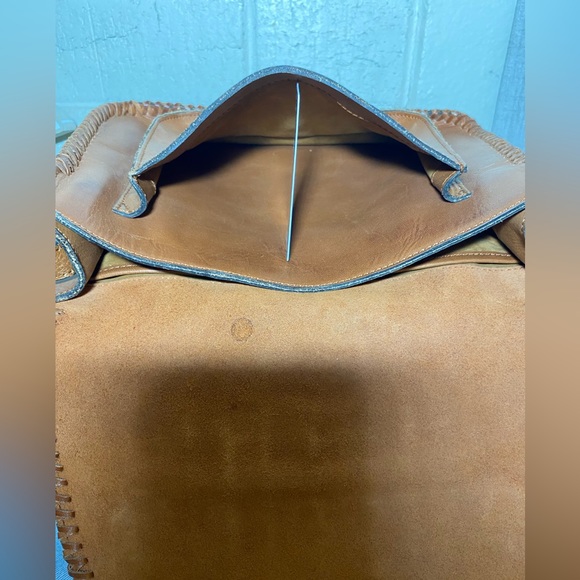 PATRICIA NASH BROWN BRAIDED FLAP W TASSEL CROSSBODY BAG GUC - Picture 12 of 12